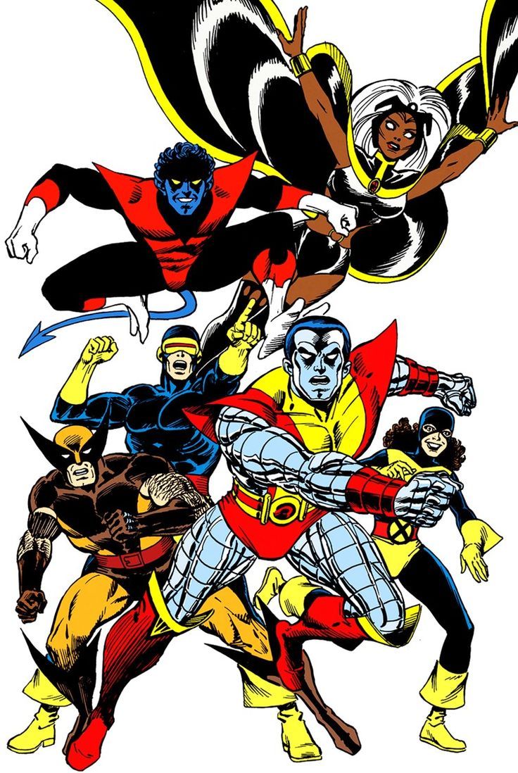 This may contain: a group of superheros are flying through the air